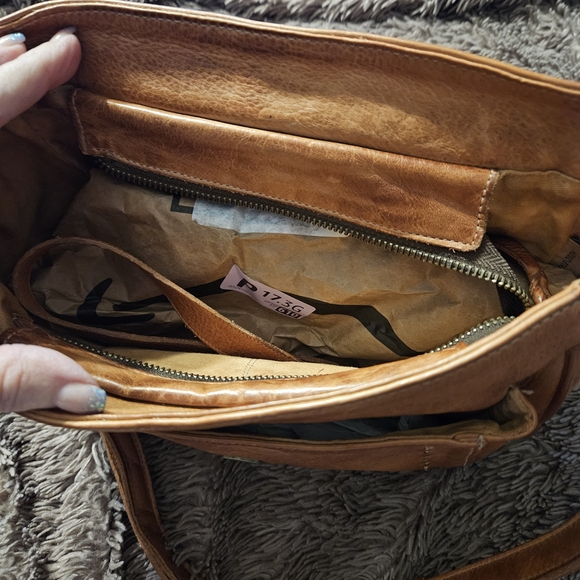 BEDSTU Brown Leather Crossbody Bag with Decorative Stitching - Picture 8 of 11